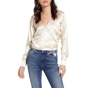 GOOD AMERICAN The Tempest Dotted Blouse Top 3/ L